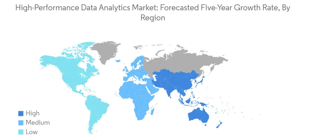 Market Analysis of High-Performance Data Analytics Market: Forecasted Growth Rate by Region